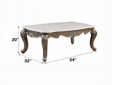 Elozzol 54" Wide Marble Top Coffee Table