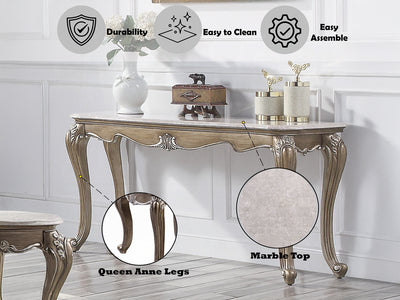 Elozzol 60" Wide Marble Top Console Table