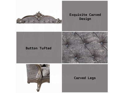 Elozzol 90" Wide Wooden Carved Traditional Sofa