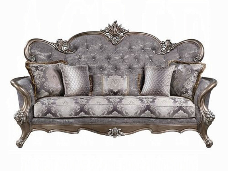 Elozzol 90" Wide Wooden Carved Traditional Sofa