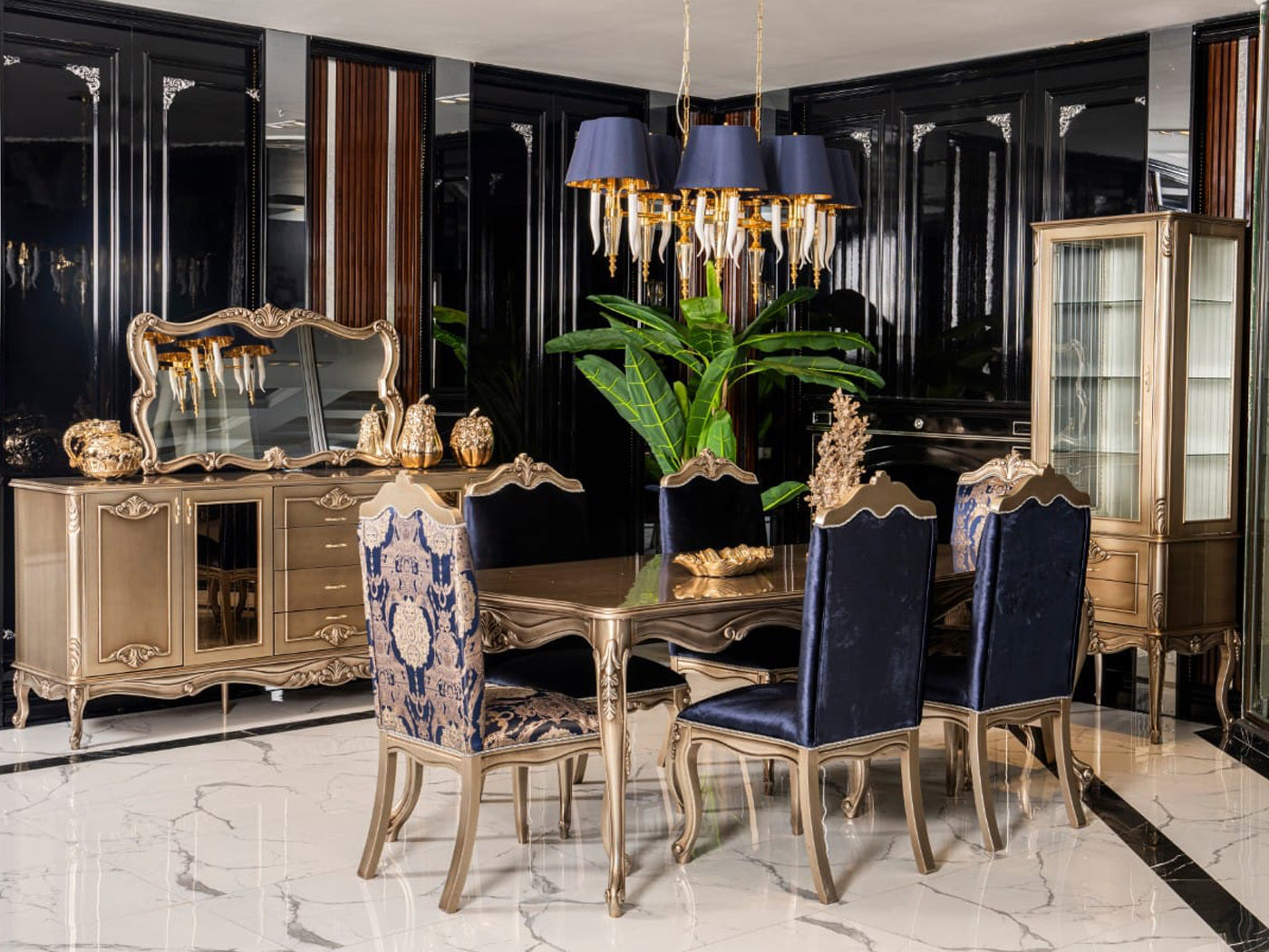 Emirgan Traditional 6 Person Dining Room Set – Istanbul Furniture ...