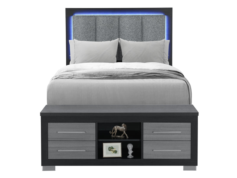 Emma Platform Bed With LED, USB,  Bluetooth Speaker
