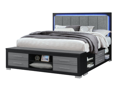 Emma Platform Bed With LED, USB,  Bluetooth Speaker
