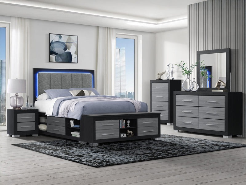 Emma Platform Bed With LED, USB,  Bluetooth Speaker