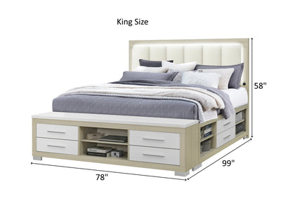 Emma Platform Bed With LED, USB,  Bluetooth Speaker