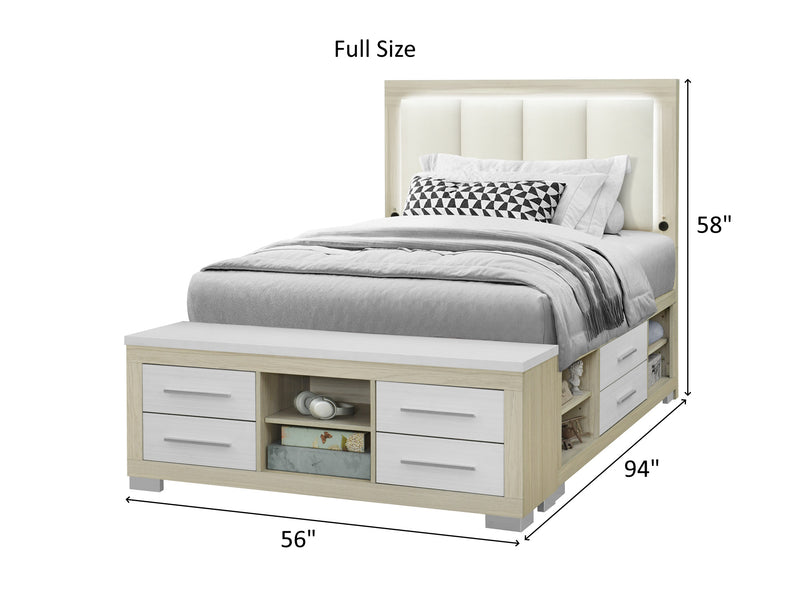 Emma Platform Bed With LED, USB,  Bluetooth Speaker