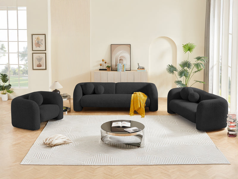 Emory Boucle Fabric Living Room Set