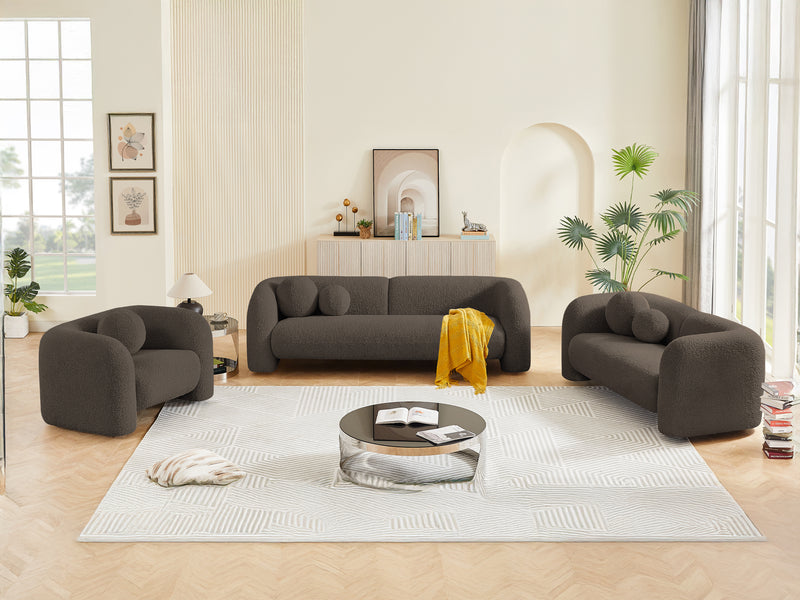 Emory Boucle Fabric Living Room Set