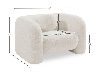 Emory 44" Wide Boucle Fabric Armchair