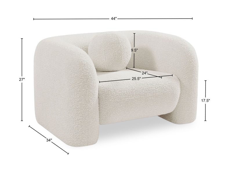 Emory 44" Wide Boucle Fabric Armchair