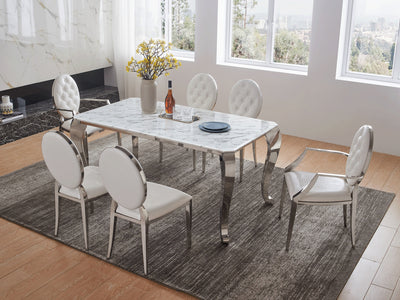 110 Marble Top 63" Wide Dining Table