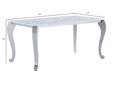 110 Marble Top 63" Wide Dining Table