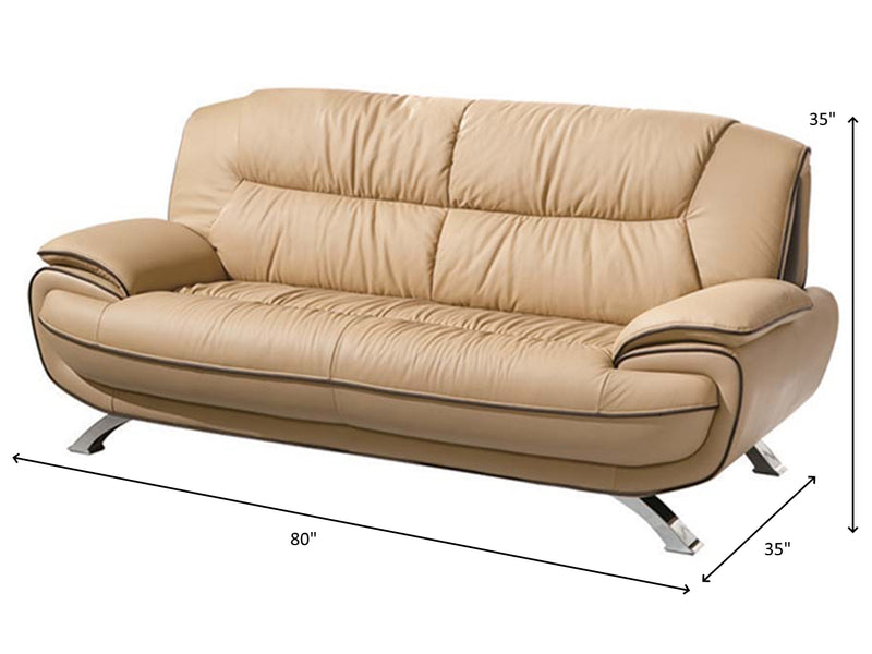 405 80" Wide Leather Sofa