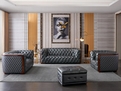 415 48" Wide Tufted Leather Armchair