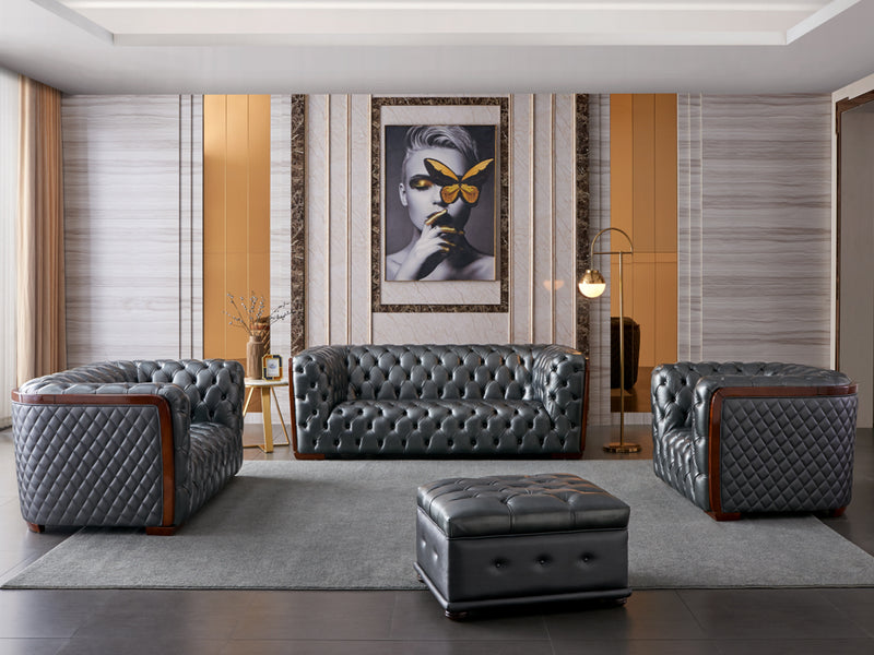 415 48" Wide Tufted Leather Armchair