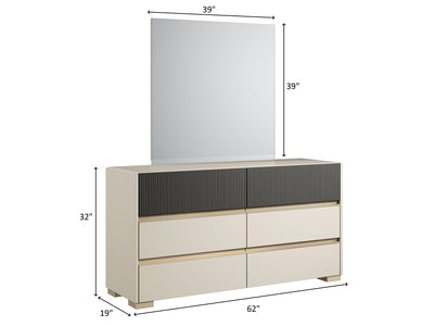 Alfa Es 62" Wide 6 Drawer Dresser With Mirror