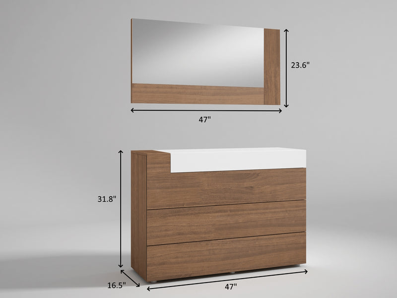 Mar 47" Wide Single Dresser With Mirror