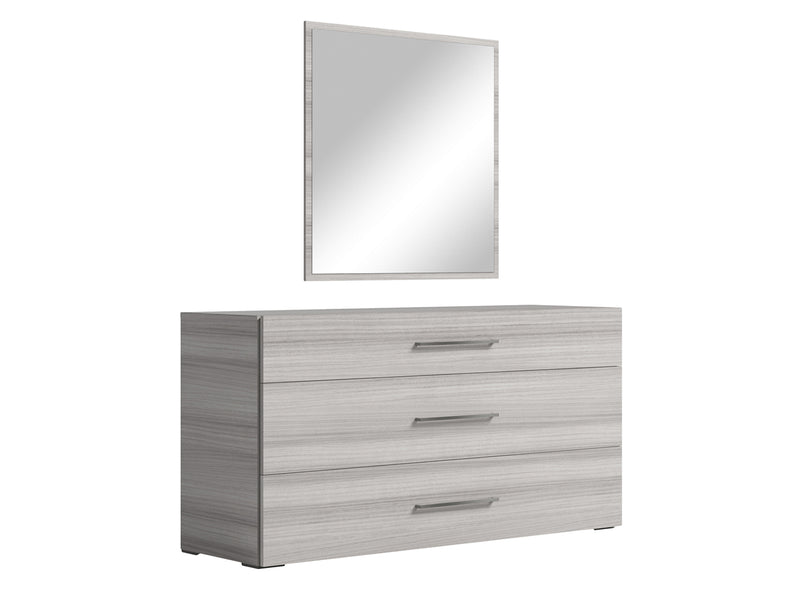 Mia 59" Wide 3 Drawer Dresser With Mirror