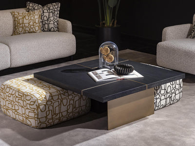 Etro 21" Wide Coffee Table With Pouf