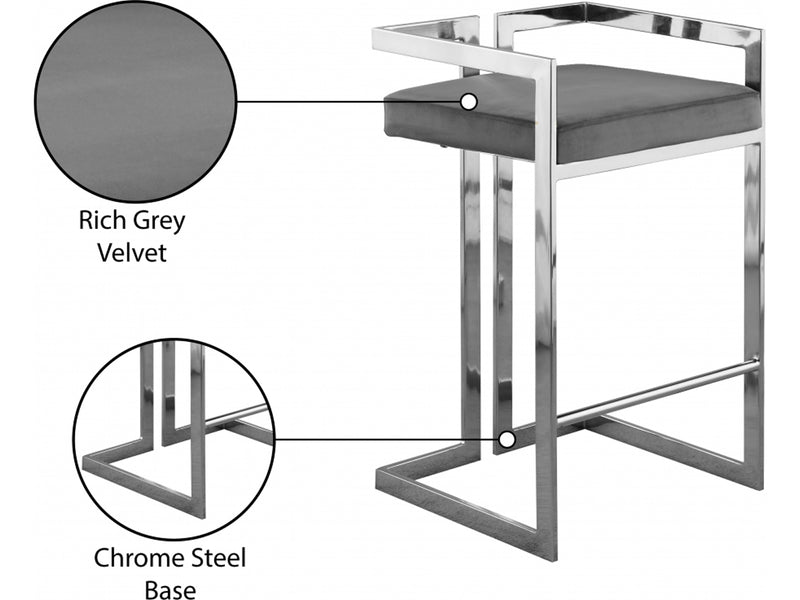 Ezra Velvet Bar Stool (Set of 2)