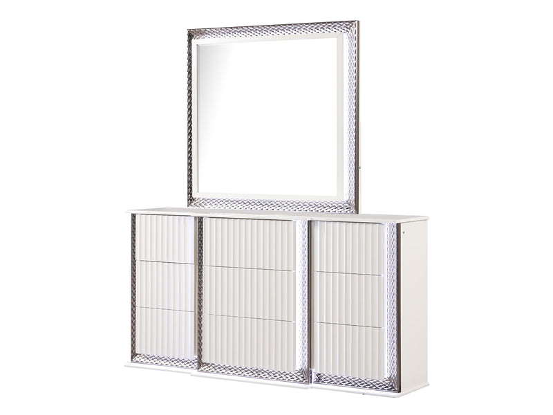 Fabio 68" Wide 9 Drawer Dresser With Mirror