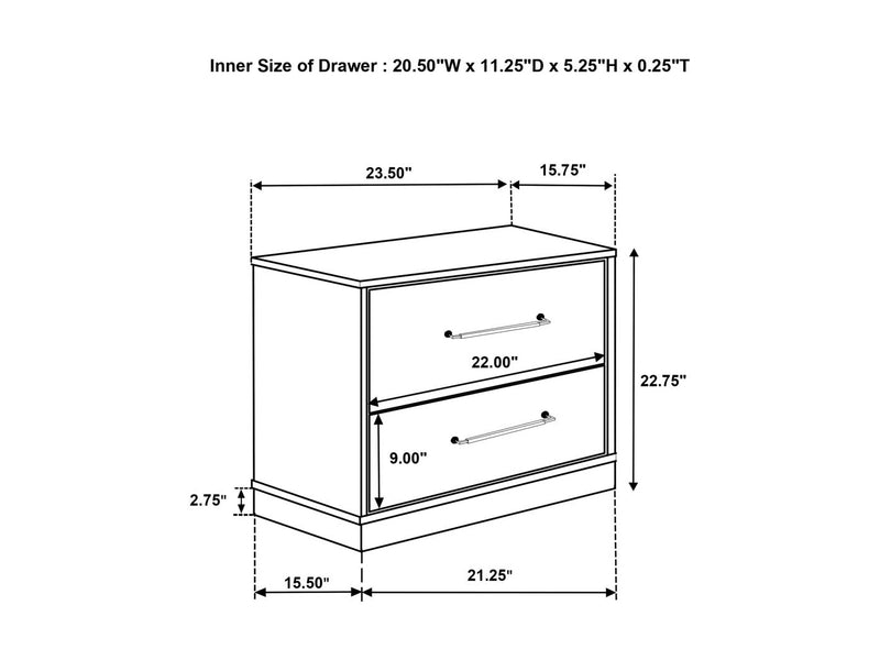 Fenwick 22.7" Tall 2 Drawer Nightstand