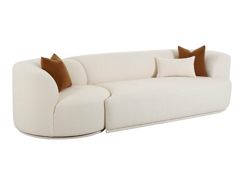 Fickle 111.8" Wide Boucle 2 Piece Modular Sofa