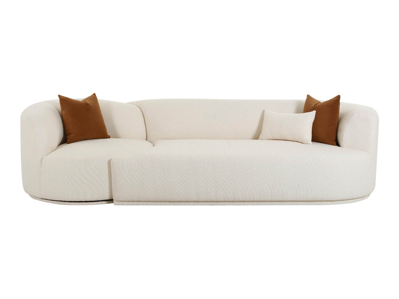 Fickle 111.8" Wide Boucle 2 Piece Modular Sofa
