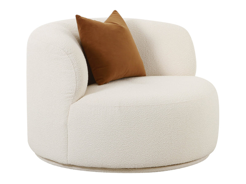 Fickle 40.2" Wide Boucle Swivel Armchair