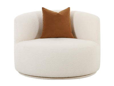 Fickle 40.2" Wide Boucle Swivel Armchair