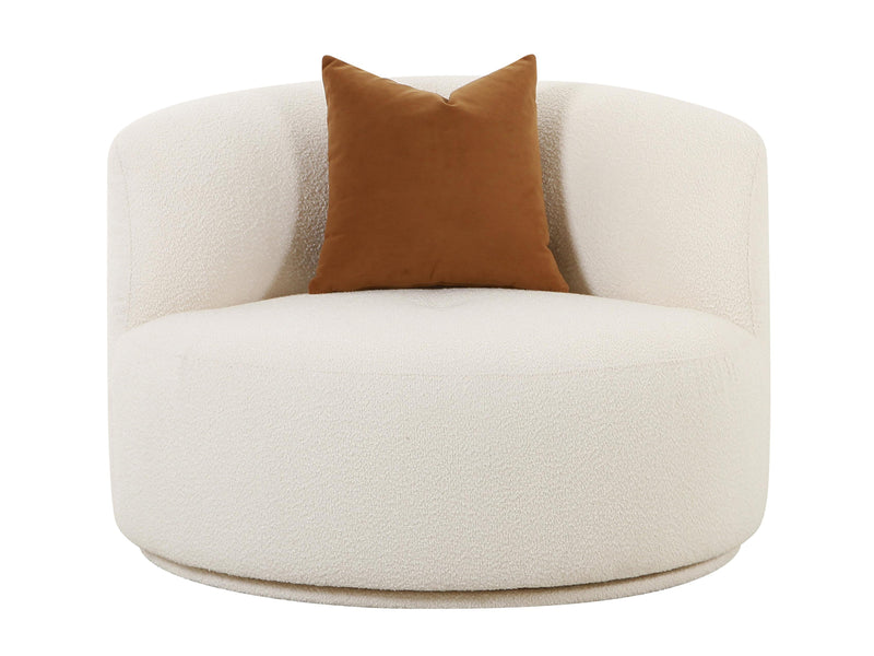 Fickle 40.2" Wide Boucle Swivel Armchair