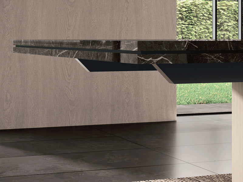 Fidia 96.5" / 79" Wide Extendable Marble Looking Dining Table