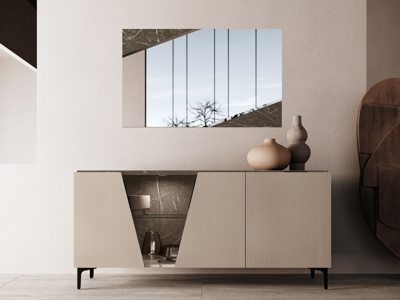 Fidia 70" Wide 3 Door Buffet With Mirror