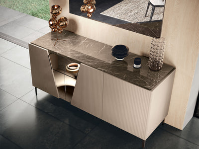 Fidia 70" Wide 3 Door Buffet With Mirror