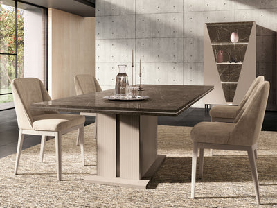 Fidia 96.5" / 79" Wide Extendable Marble Looking Dining Table