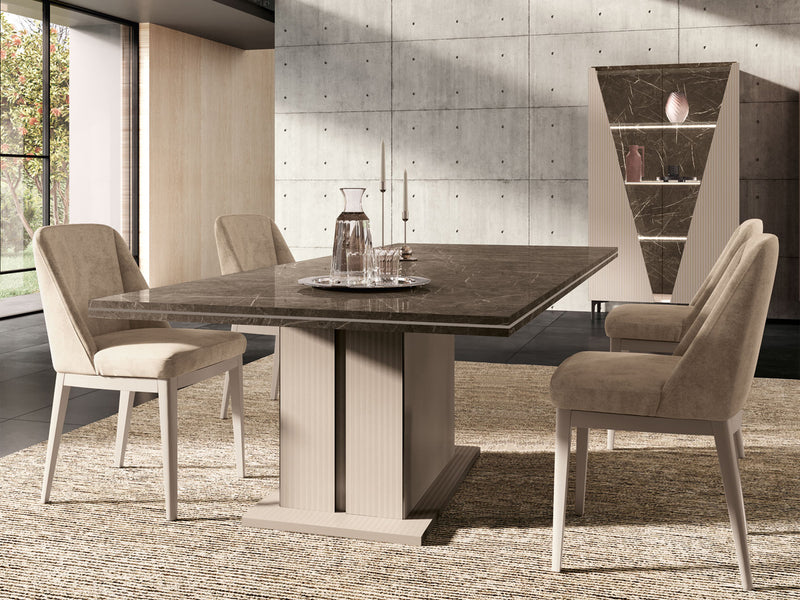 Fidia 96.5" / 79" Wide Extendable Marble Looking Dining Table