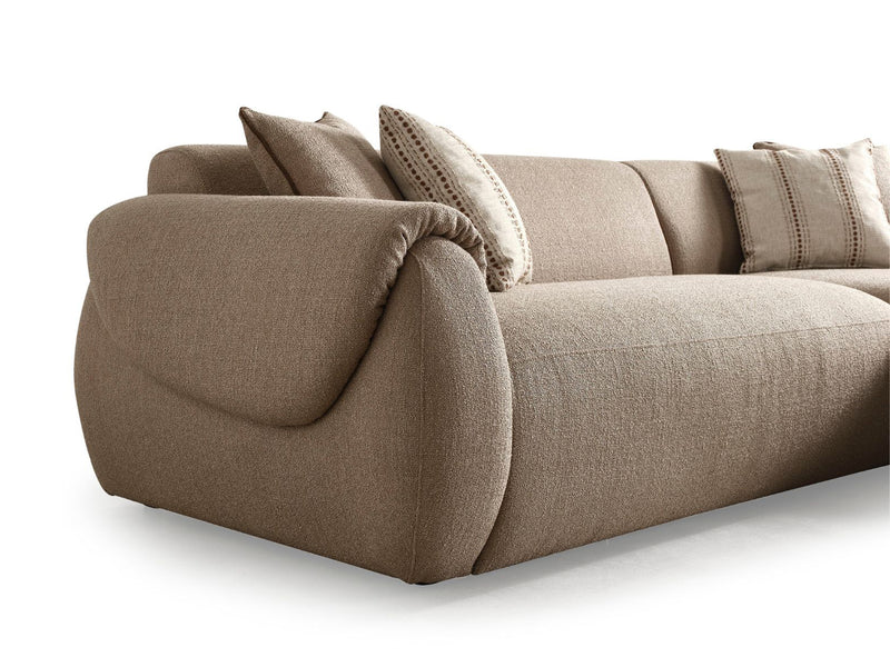 Flore 110" Wide Linen Boucle Fabric Sectional