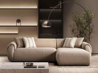 Flore 110" Wide Linen Boucle Fabric Sectional