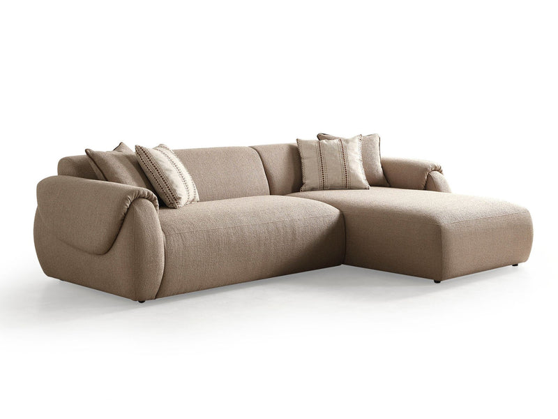 Flore 110" Wide Linen Boucle Fabric Sectional