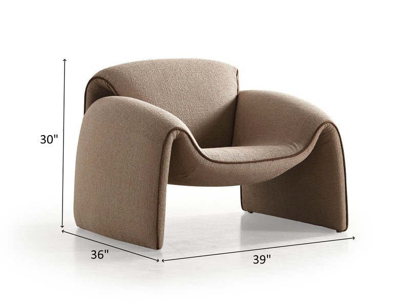 Flore 39" Wide Linen Boucle Fabric Armchair