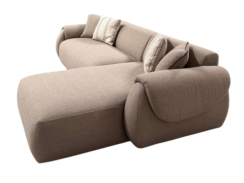 Flore 110" Wide Linen Boucle Fabric Sectional