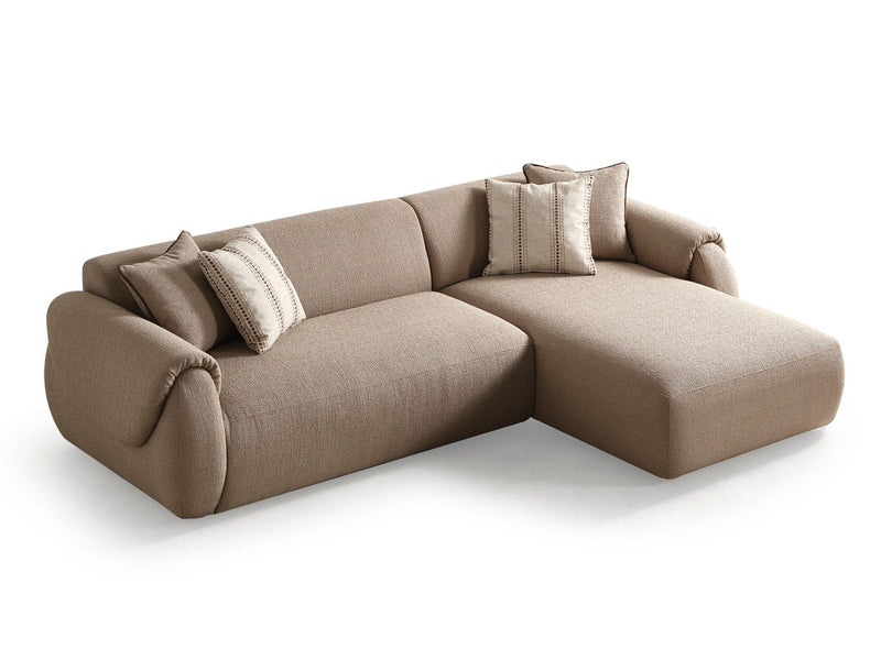 Flore 110" Wide Linen Boucle Fabric Sectional