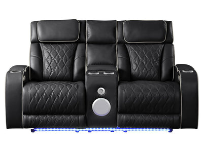Fortuner 76" Wide Leather Recliner Loveseat