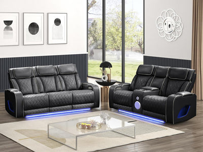 Fortuner 86" Wide Leather Recliner Sofa