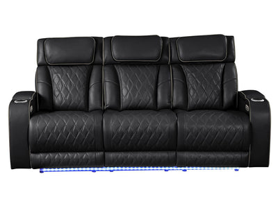 Fortuner 86" Wide Leather Recliner Sofa