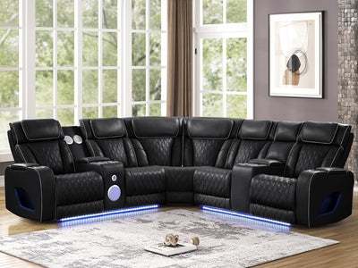 Fortuner 97" / 97" Wide Leather Recliner Sectional