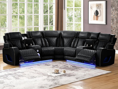 Fortuner 97" / 97" Wide Leather Recliner Sectional