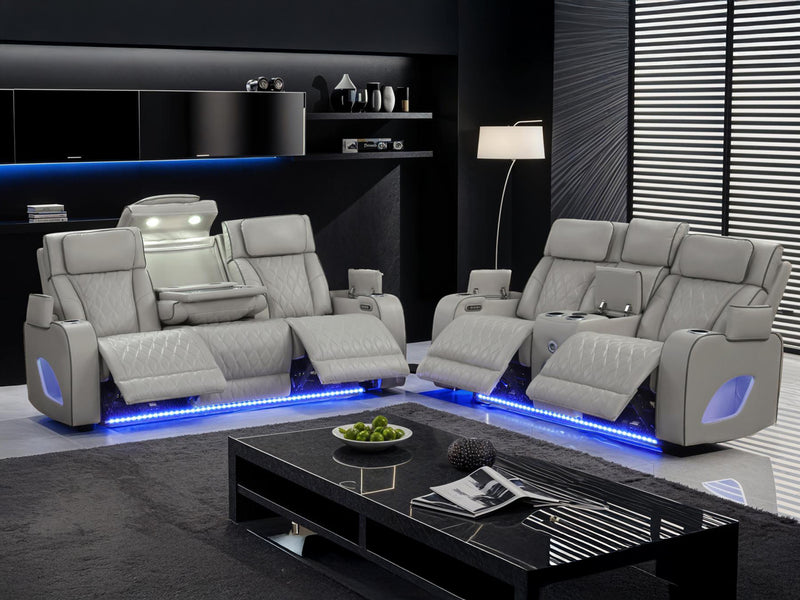 Fortuner 86" Wide Leather Recliner Sofa