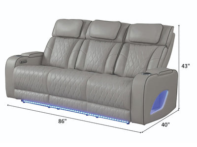 Fortuner 86" Wide Leather Recliner Sofa