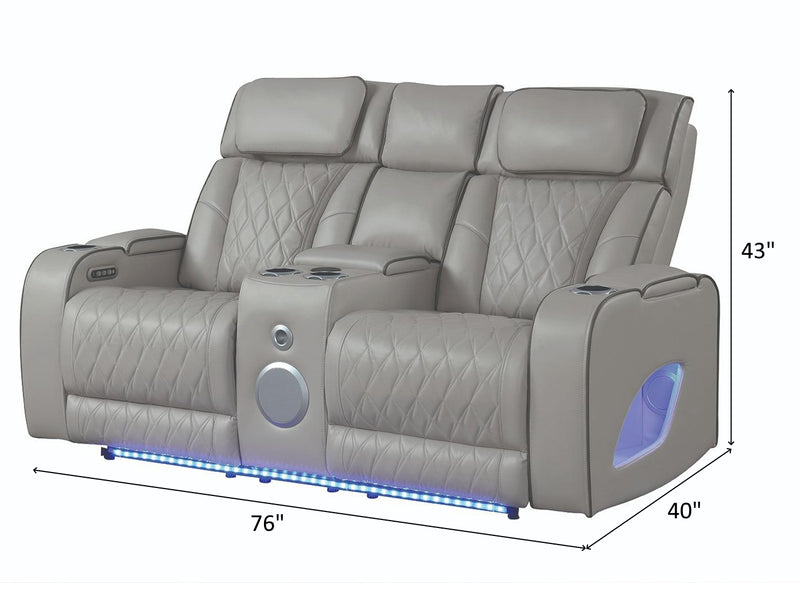 Fortuner 76" Wide Leather Recliner Loveseat
